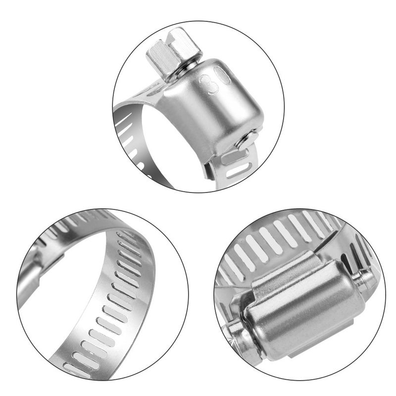 LOKMAN 20 Pack Stainless Steel Hose Clamp Adjustable 1/2'' - 3/4'' (13-19mm) Worm Gear Hose Clamp, Metal Fuel Line Pipe Clamp for Plumbing, Automotive And Mechanical Application - Image 2